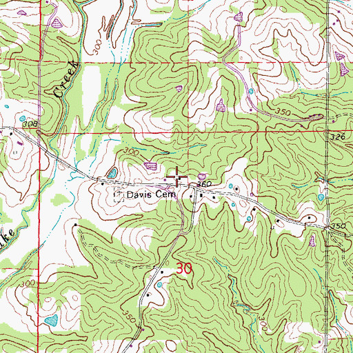 Topographic Map of Davis School (historical), AR