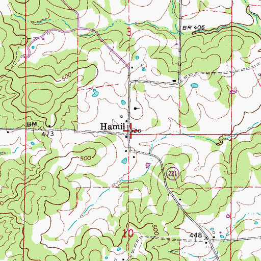Topographic Map of Hamil School (historical), AR