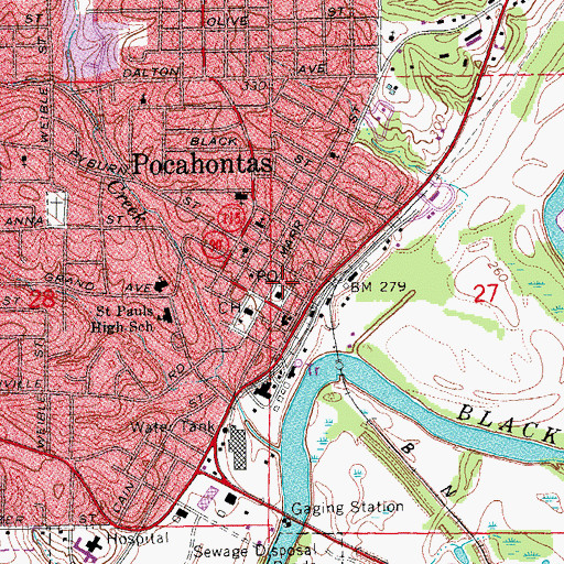Topographic Map of Hope Evangelical Free Church, AR
