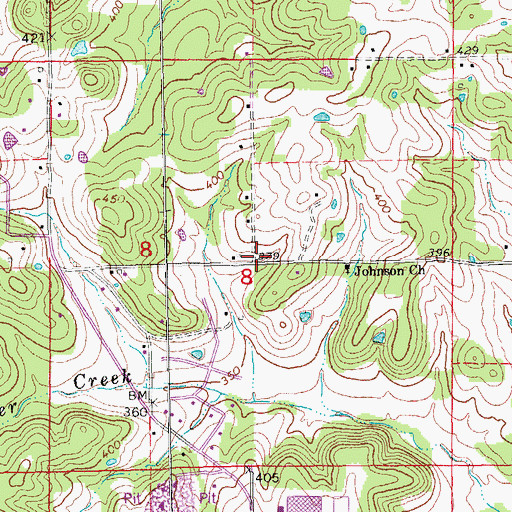Topographic Map of Johnson School (historical), AR