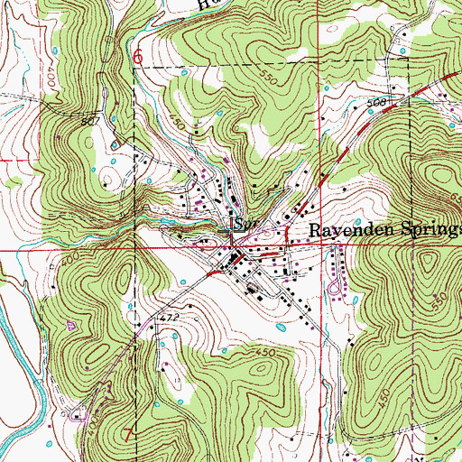 Topographic Map of Middle Spring, AR