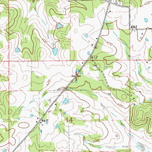 Topographic Map of Oakland School (historical), AR