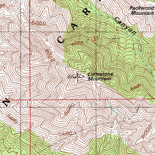 Topographic Map of Limestone Mountain, AZ