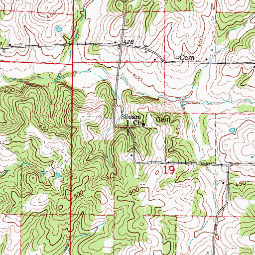 Topographic Map of Old Siloam, AR