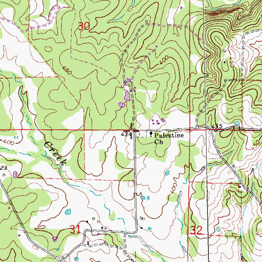 Topographic Map of Palestine, AR
