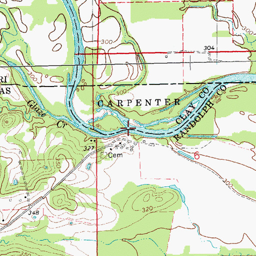 Topographic Map of Pitmans Ferry (historical), AR