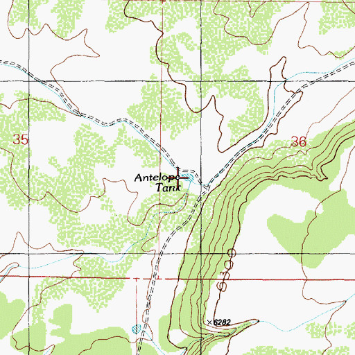 Topographic Map of Antelope Tank, AZ