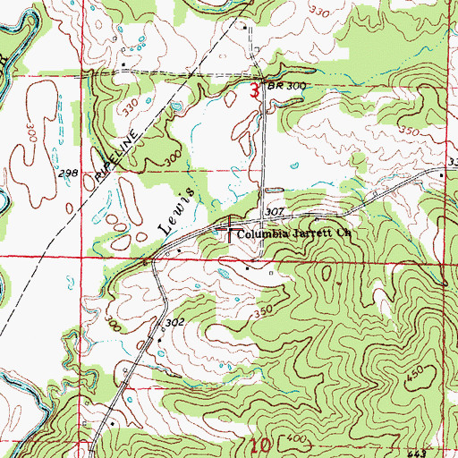 Topographic Map of Salem Baptist Church (historical), AR
