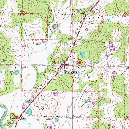 Topographic Map of Stokes Church of Christ, AR