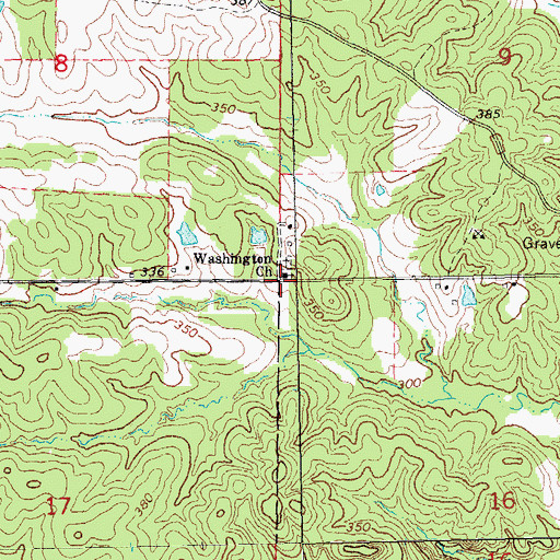 Topographic Map of Washington, AR