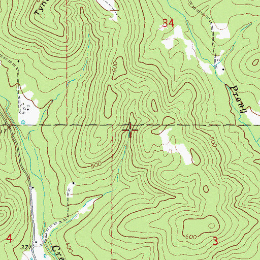 Topographic Map of Township of Lebanon (historical), AR