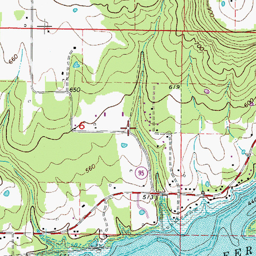 Topographic Map of Choctaw High School (historical), AR