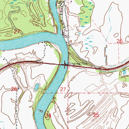 Topographic Map of Augusta Bridge, AR