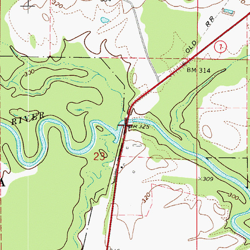 Topographic Map of Rocky Crossing, AR