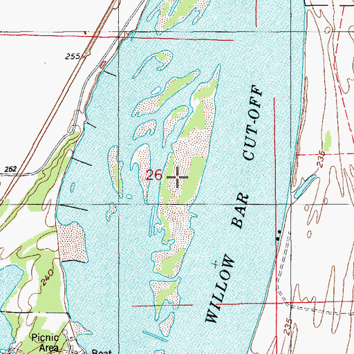 Topographic Map of Frazier Bar, AR