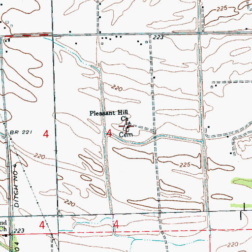 Topographic Map of Friendship Cemetery, AR