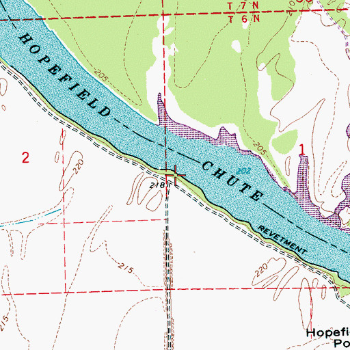 Topographic Map of Hopefield Bend Revetment, AR