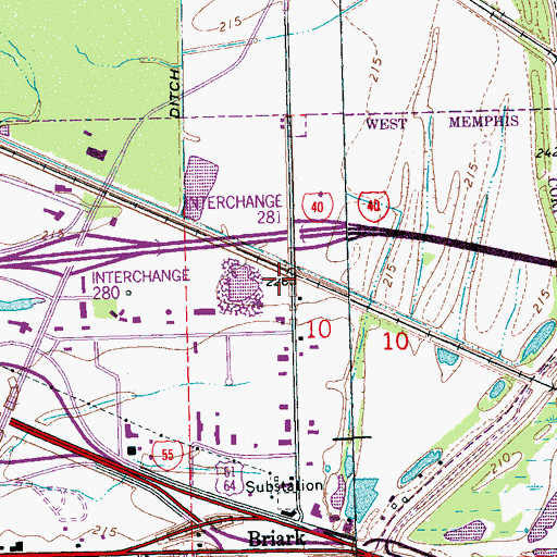 Topographic Map of Mount Olive Church (historical), AR