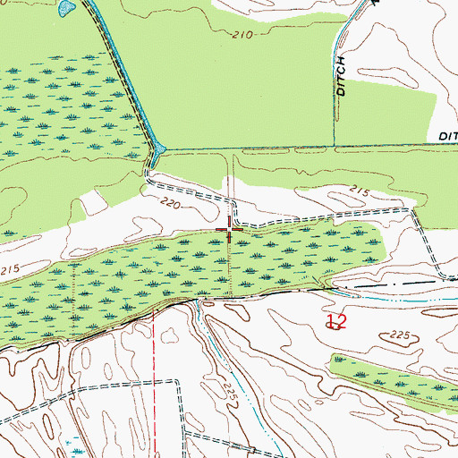 Topographic Map of Ditch Number 13, AR