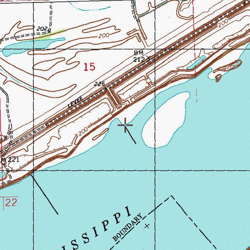 Topographic Map of Porter Lake Dikes, AR