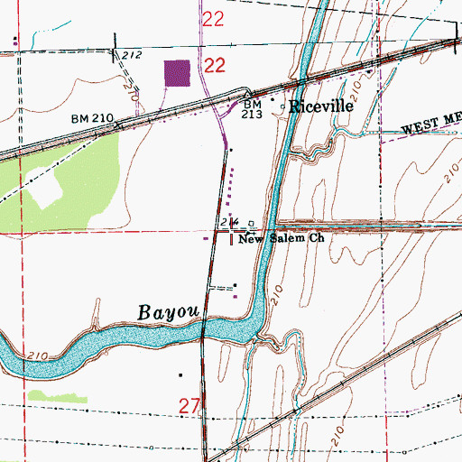 Topographic Map of Riceville School (historical), AR
