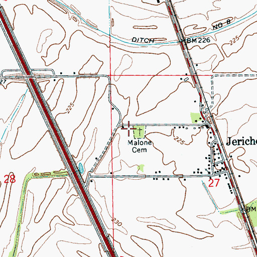 Topographic Map of Salem Church (historical), AR