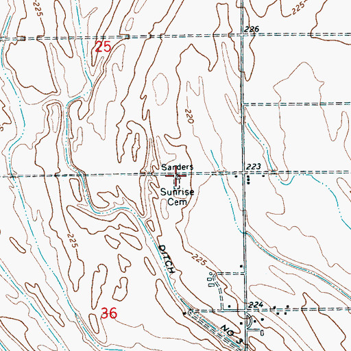 Topographic Map of Sunrise Church (historical), AR