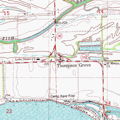 Topographic Map of Thomas Grove Church, AR