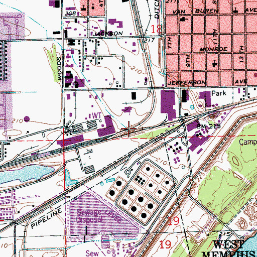Topographic Map of Wimef, AR