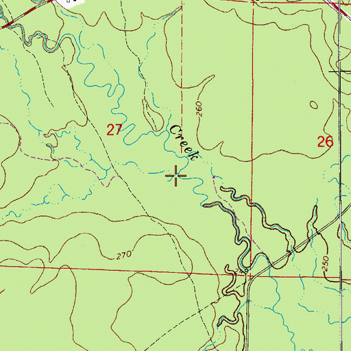 Topographic Map of Gum Creek, AR