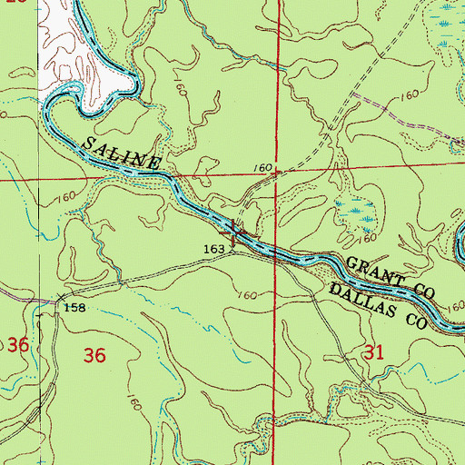 Topographic Map of Lees Ferry (historical), AR