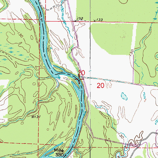 Topographic Map of Rucks Landing, AR