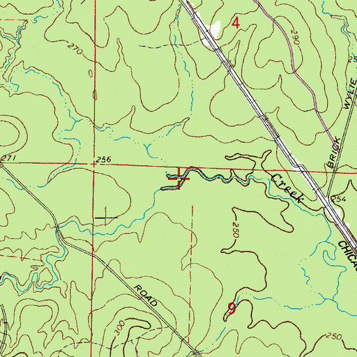 Topographic Map of Williams Creek, AR