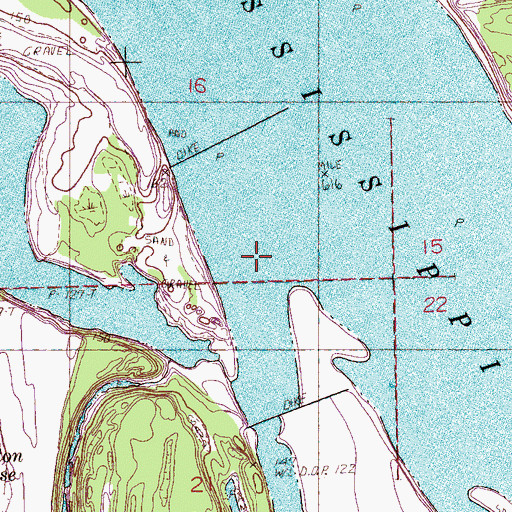 Topographic Map of Below Knowlton Dikes, AR