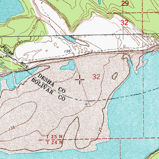 Topographic Map of Henrico Dikes, AR
