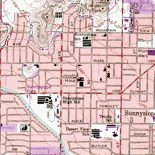 Topographic Map of HonorHealth John C Lincoln Medical Center, AZ