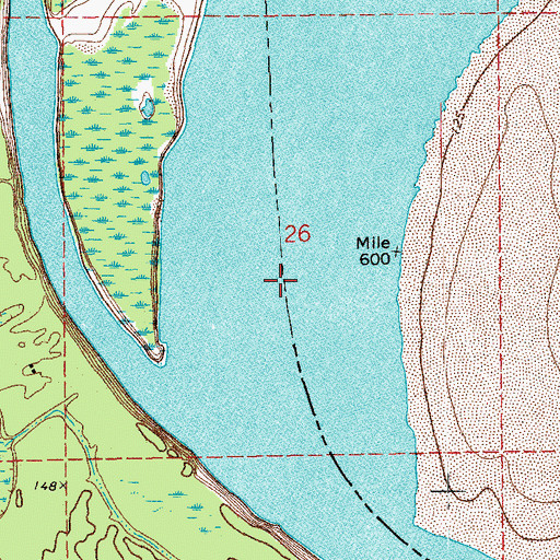 Topographic Map of Scrubgrass Bend, AR
