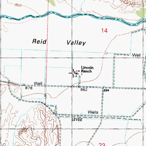 Topographic Map of Lincoln Ranch, AZ
