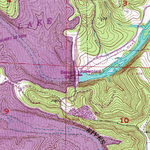 Topographic Map of Beaver Dam, AR