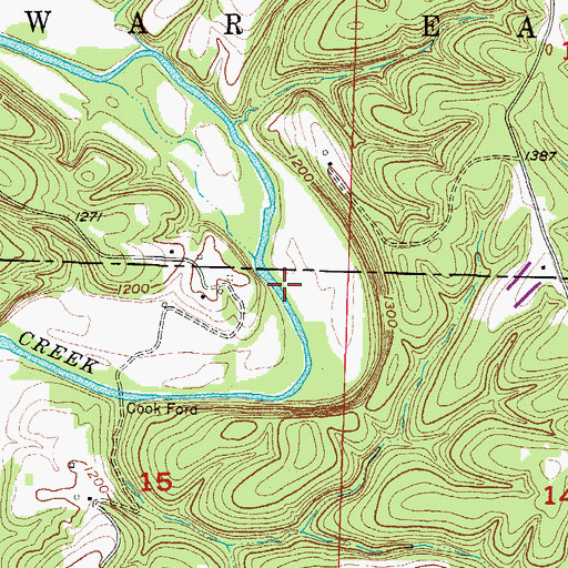 Topographic Map of Beaver Lake, AR