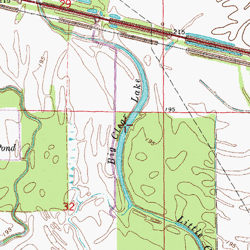 Topographic Map of Big Clear Lake, AR