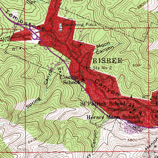 Topographic Map of Lincoln School, AZ