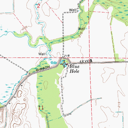 Topographic Map of Blue Hole, AR