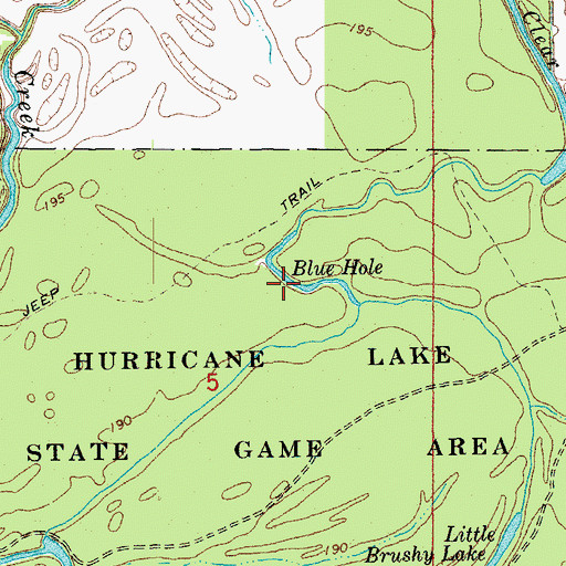 Topographic Map of Blue Hole Lake, AR