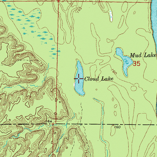 Topographic Map of Cloud Lake, AR