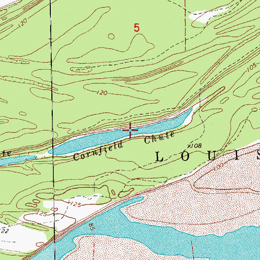 Topographic Map of Cornfield Chute, AR