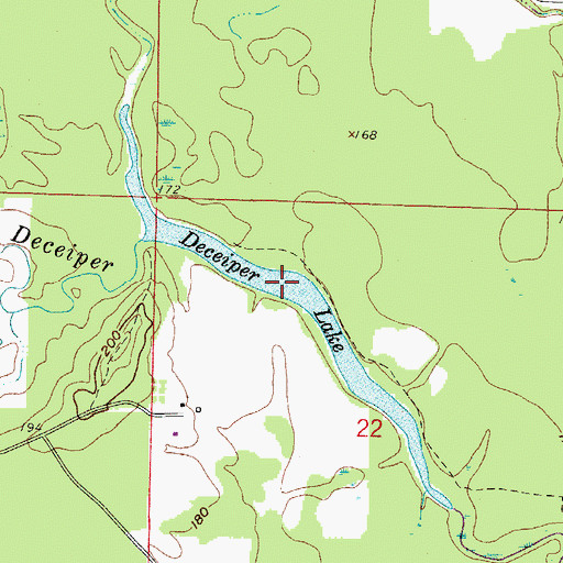 Topographic Map of Deceiper Lake, AR
