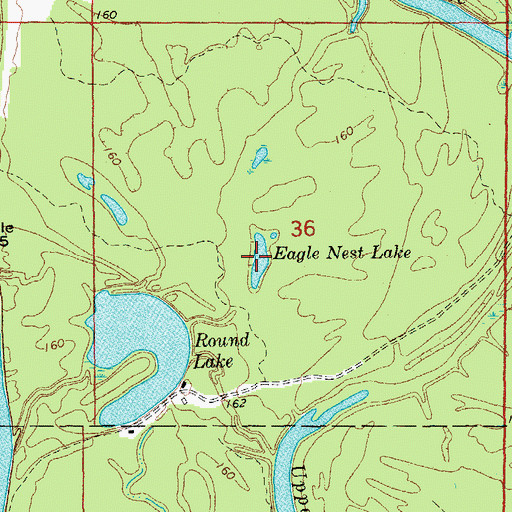 Topographic Map of Eagle Nest Lake, AR