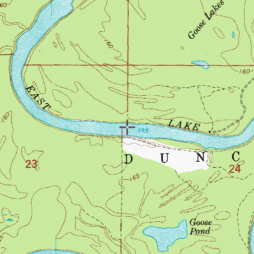 Topographic Map of East Lake, AR