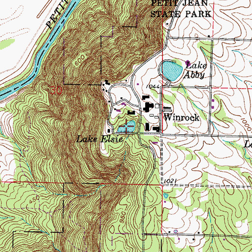 Topographic Map of Lake Elsie, AR